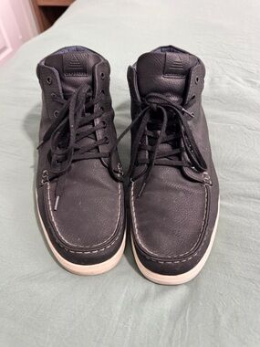 Aldo Black Leather High Top Sneakers Men’s 10 Chukka Style Boot Casual Lace Up